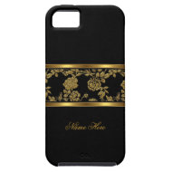 iPhone 5 Elegant Classy Gold Black Floral iPhone 5 Cover