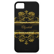 iPhone 5 Elegant Classy Gold Black Floral iPhone 5 Case