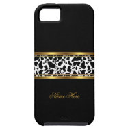 iPhone 5 Elegant Classy Gold Black White Cow Print iPhone 5 Cover