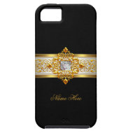 iPhone 5 Elegant Classy Gold Black White Floral iPhone 5 Cover
