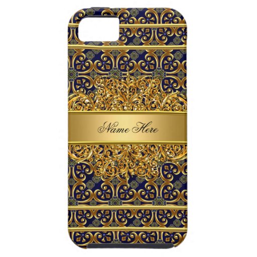 iPhone 5 Elegant Classy Gold Blue iPhone 5 Cover