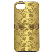 iPhone 5 Elegant Classy Gold Damask Floral iPhone 5 Cases