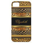 iPhone 5 Elegant Classy Gold Mixed Animal Print iPhone 5 Covers