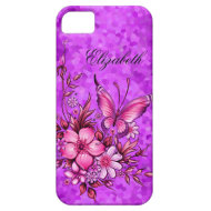 iPhone 5 Elegant Classy Pretty Purple Floral iPhone 5 Cover