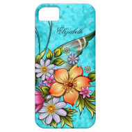 iPhone 5 Elegant Classy Pretty Teal Pink Floral iPhone 5 Case