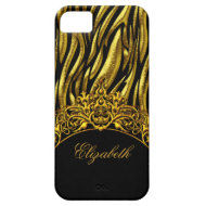 iPhone 5 Elegant Classy Zebra Print Black Gold iPhone 5 Cases