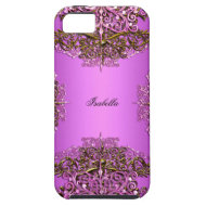 iPhone 5 Elegant Ornate Pink Gold Damask Floral iPhone 5 Cover