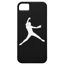 iPhone 5 Fastpitch Silhouette White on Black iPhone 5 Covers