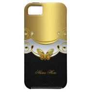 iPhone 5 Gold Black White Butterfly