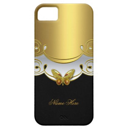 iPhone 5 Gold Black White Butterfly iPhone 5 Cases