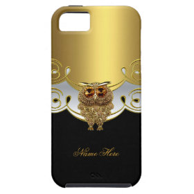 iPhone 5 Gold Black White Owl Jewel Image iPhone 5 Covers