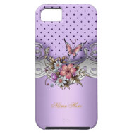 iPhone 5 Pretty Purple Pink Silver White Butterfly iPhone 5 Covers