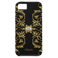 iPhone 5 Regal Elegant Black Gold Floral iPhone 5 Cover