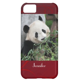 iPhone 5c Case Giant Panda Red Swirly Background