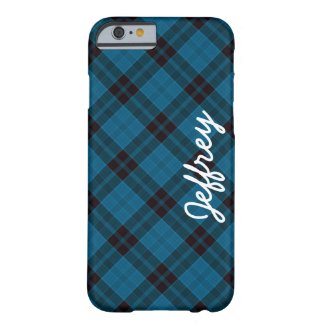 iPhone 6 Case Blue Black Tartan Plaid Personalized