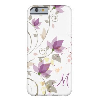 iPhone 6 case Girly Purple Lavender Floral Monogra