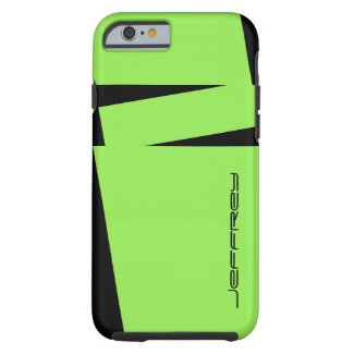 iPhone 6 Case Modern Green and Black Tough Rugged