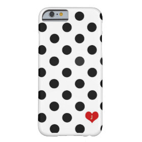 iPhone 6 case Polka Dot Black & White Dotted Heart