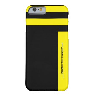 iPhone 6 Case Yellow & Black Two Way Stripe