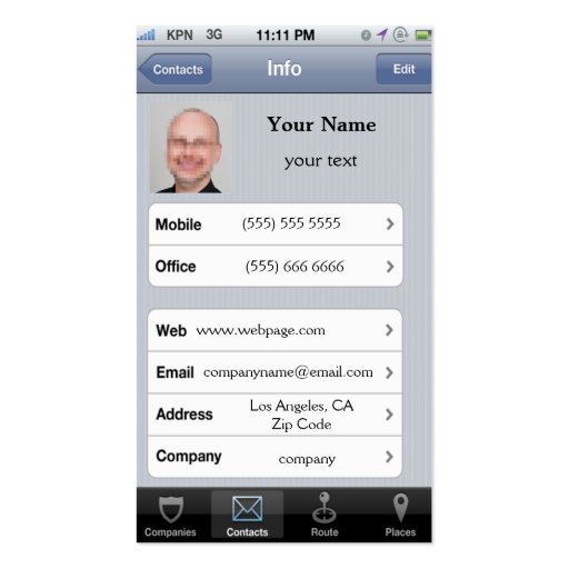 iphone Business Card (back side)