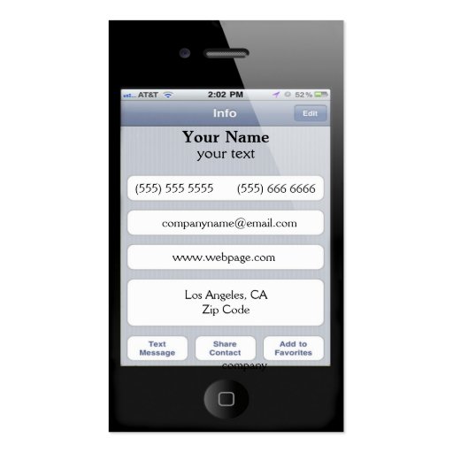 iphone Business Card (back side)