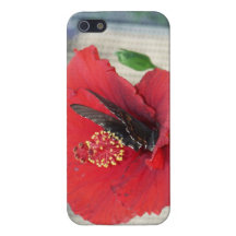 iPhone case with butterfly and red flower iPhone 5 Case