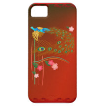iPhone del pavo real y de las flores de cerezo del iPhone 5 Case-Mate Funda