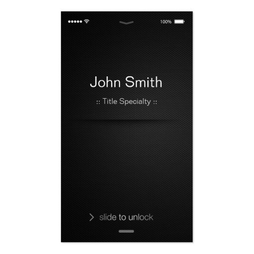 iPhone iOS Style - Simple Generic Black and White Business Card Template (front side)