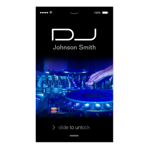 iPhone iOS Style - Turntable Scratching Music Dj Business Card (front side)