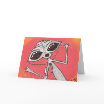 IPOD Alien Greeting Cards