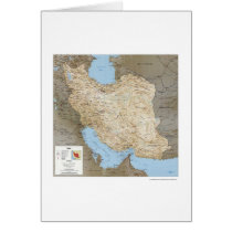 Iran Detailed Map 1991 Greeting Cards