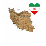 Iran Flag Heart Map Fitted AA T-Shirt