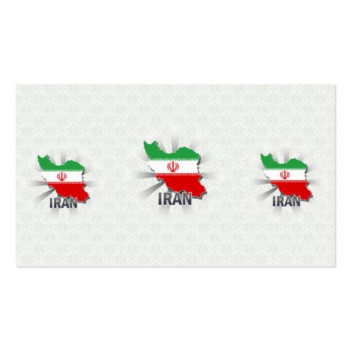 Iran Flag Map 2.0 Business Card Template (back side)