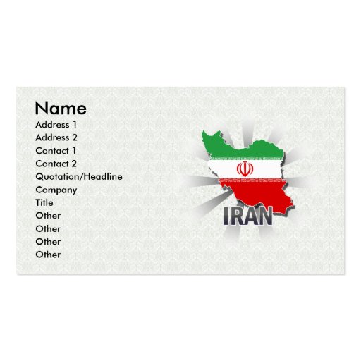 Iran Flag Map 2.0 Business Card Template
