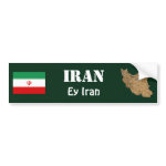 Iran Flag Map Text Bumper Sticker
