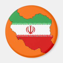Iran flag map fridge magnet