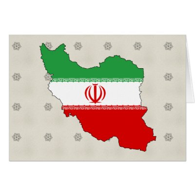 Iran Flag Map full size Card