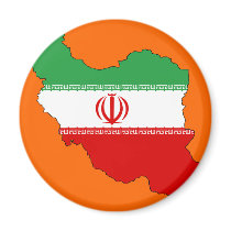 Iran flag map fridge magnet