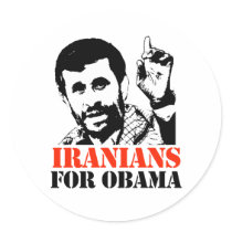 IRANIANS FOR OBAMA ROUND STICKER