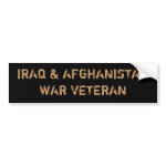 IRAQ & AFGHANISTAN WAR VETERANS BUMPER STICKERS