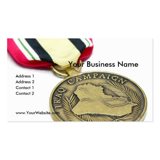 Iraq Campaign Medal Business Cards (front side)
