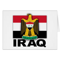 Iraq Coat of Arms Flag Card