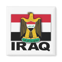 Iraq Coat of Arms Flag Fridge Magnet