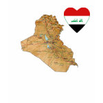 Iraq Flag Heart Map Fitted AA T-Shirt