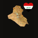 Iraq Flag Heart Map Fitted AA T-Shirt