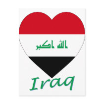 Iraq Flag Heart postcards