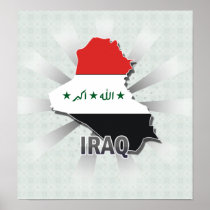 Iraq Flag Map 2.0 Posters