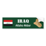 Iraq Flag Map Text Bumper Sticker