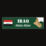 Iraq Flag Map Text Bumper Sticker
