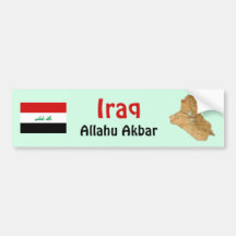 Iraq Flag + Map Bumper Sticker